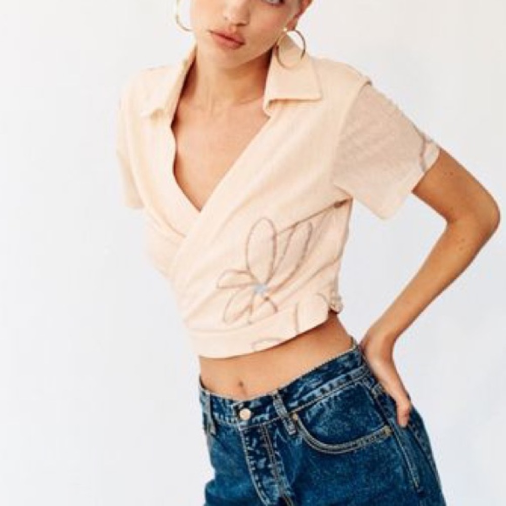 With Jean // Willow Wrap Top in Chalk & Flowers